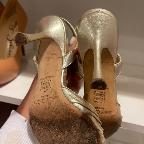 Jimmy Choo gold sandal heels - Picture 3 of 3